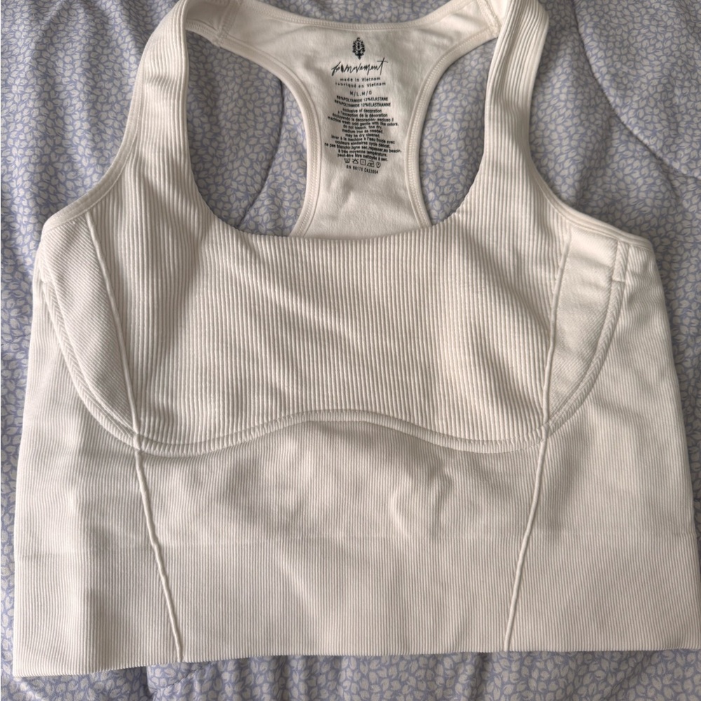 Free People Movement Cropped White Tank M/L